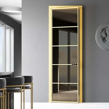 Межкомнатная алюминиевая дверь Loft 6 стекло прозрачное бесцветное