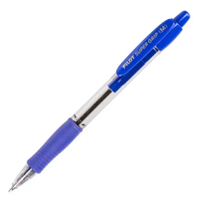 Ручка шариковая автоматическая с грипом PILOT Super Grip, СИНЯЯ, 1мм, линия 0,27мм, BPGP-10R-M L