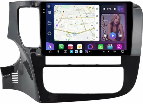 Магнитола для Mitsubishi Outlander 3 2012-2024 (овальный климат, Китай) - FarCar S500-TS20 монитор 9.5" 2K QLED на Android 14, Быстрейшая, CarPlay, 4G SIM-слот
