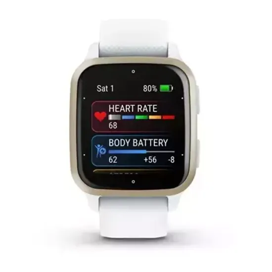 Смарт-часы Garmin VENU SQ 2 Cream Gold Bezel with White Case and Silicone Band 010-02701-11