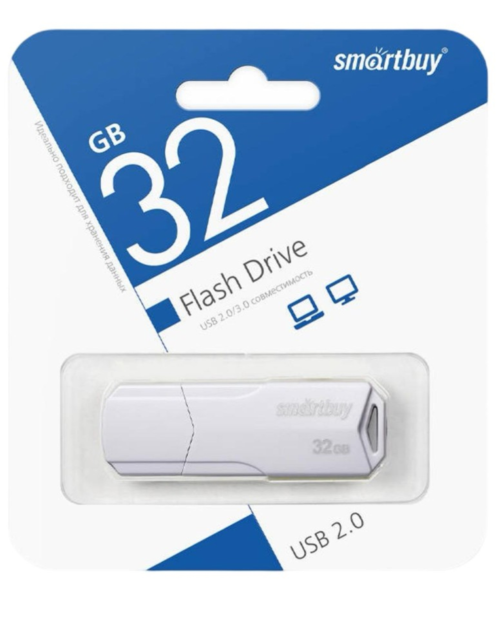 USB флеш накопитель SmartBuy 32GB Clue White (SB32GBCLU-W)