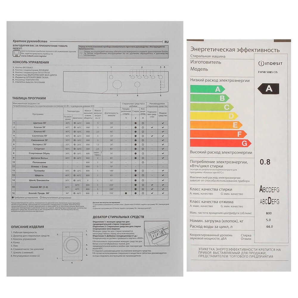 Стиральная машина Indesit EWSB 5085 CIS