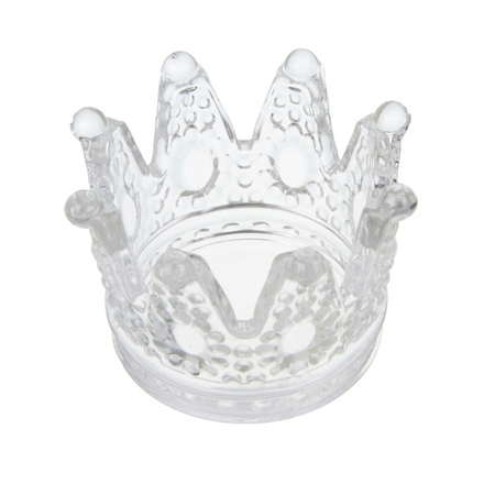 Подсвечник тм LADECOR "Корона" стеклянный, 6х6x5 см