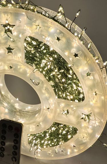 Гирлянда Роса Мишура 3000 led ТЁПЛЫЙ-БЕЛЫЙ 100м; зеленый провод