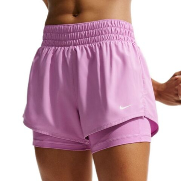 Женские теннисные шорты Nike Dri-Fit One 2-in-1 — light magenta/white