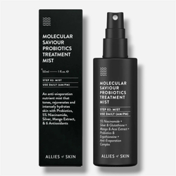 ALLIES OF SKIN УВЛАЖНЯЮЩИЙ  МИСТ С ПРОБИОТИКАМИ, НИАЦИНАМИДОМ И СЕРЕБРОМ, 50 мл  Molecular Saviour Probiotics Treatment Mist