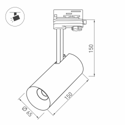 Светильник SP-POLO-TRACK-LEG-R65-8W Day4000 (WH-WH, 40 deg) (Arlight, IP20 Металл, 3 года) 027468