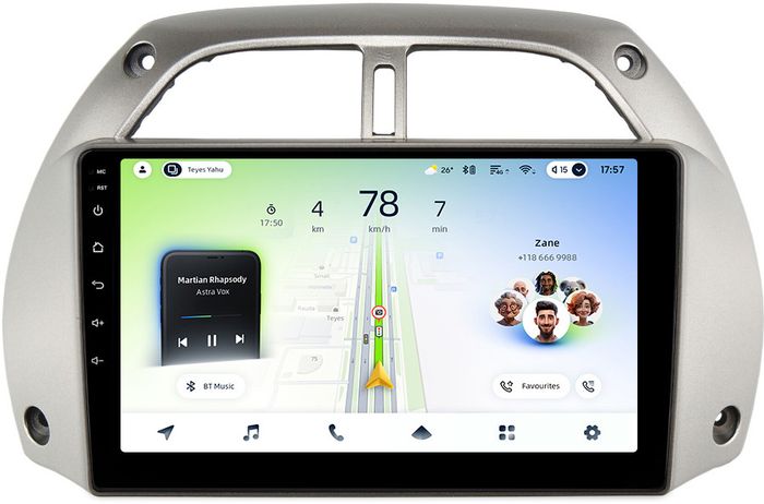 Магнитола для Toyota RAV4 2 2000-2003 - Teyes CC4L-DTS монитор 9" IPS, Android 14, Быстрая, Snapdragon 662, CarPlay, 4G SIM-слот
