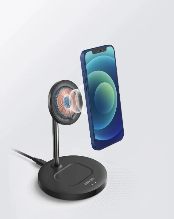 Беспроводное зарядное устройство Anker PowerWave Magnetic 2-in-1 Stand A25611Y1 (Черное)
