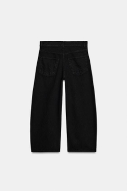 ZARA ДЖИНСЫ КАПРИ BALLOON СО СРЕДНЕЙ ПОСАДКОЙ — ZW COLLECTION, ЧЕРНЫЙ