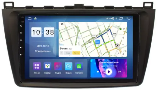 Магнитола для Mazda 6 2007-2012 (GH) - Parafar PF012LUX1UHD на Android 13, Быстрая, QLED, CarPlay, 4G SIM-слот