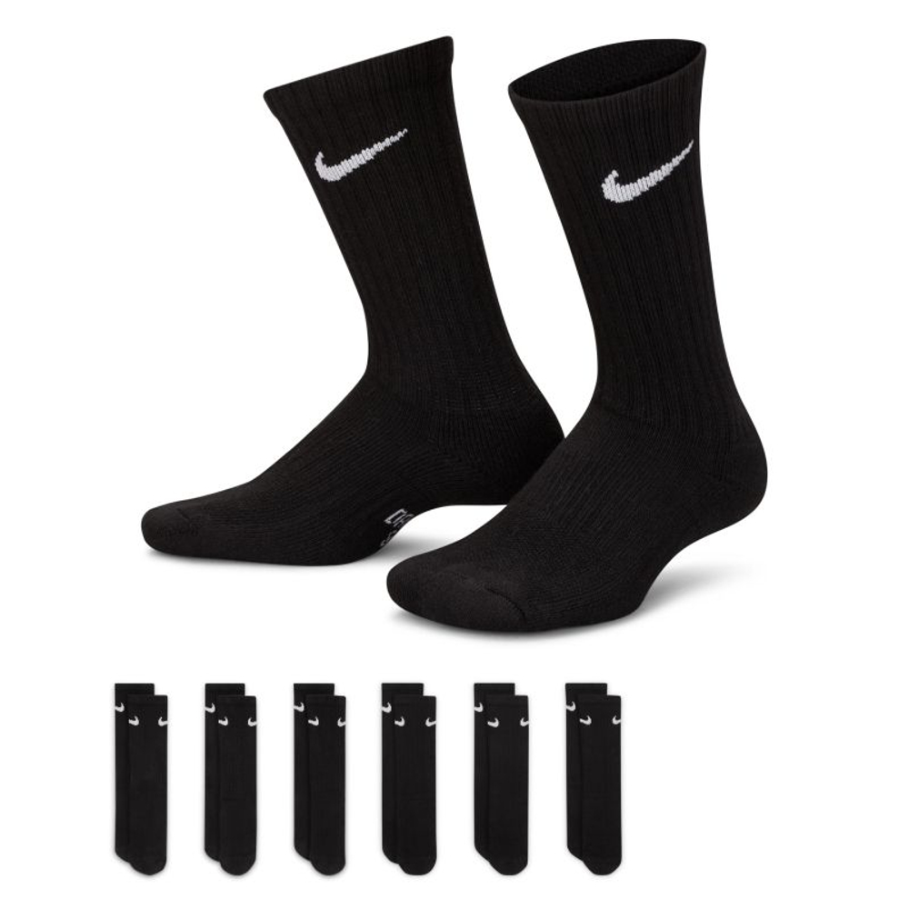 Теннисные носки Nike Everyday Crew 6P - black/whtie