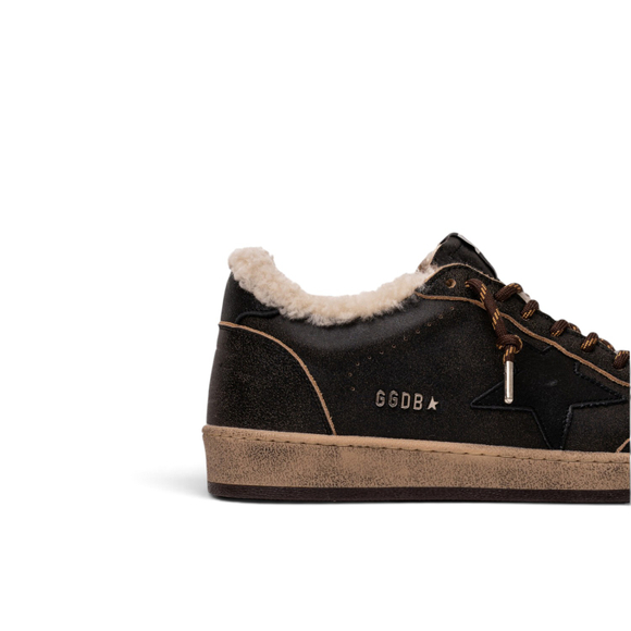 Men’s Ball Star Shearling in Dark Brown Suede With Dark Brown Leather Star and Heel Tab