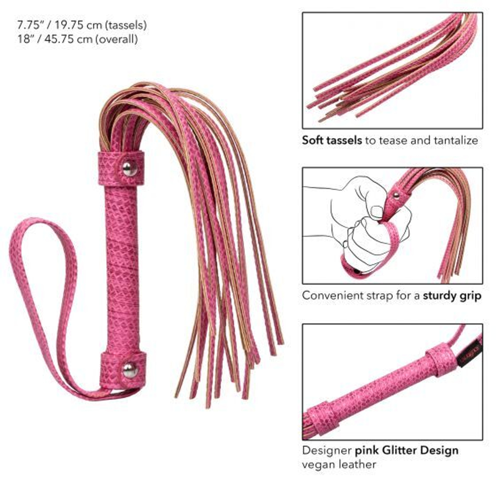 Розовая плеть Tickle Me Pink Flogger - 45,7 см. (Цвет: розовый)