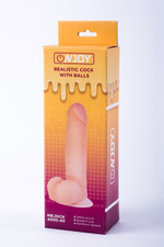 Реалистичный фаллоимитатор на присоске с мошонкой из кибер-кожи Onjoy Realistic Cock With Balls Mr.Dick (Цвет: телесный)