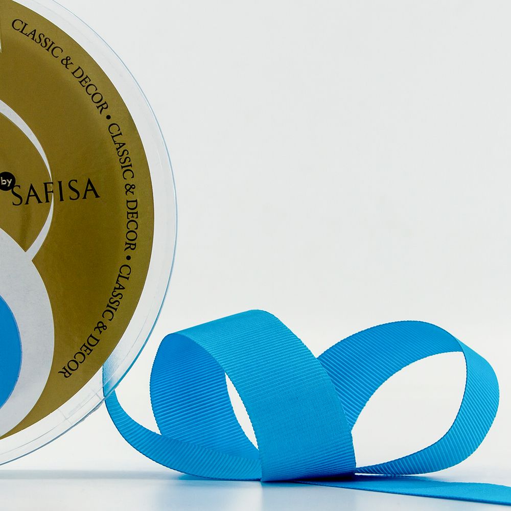 Лента репсовая (в рубчик) 25.0 мм / 25 метров, 16 бирюзовый, Safisa (Spiral)