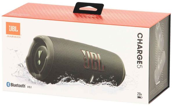 Портативная акустика JBL Charge 5, 40 Вт, зеленый