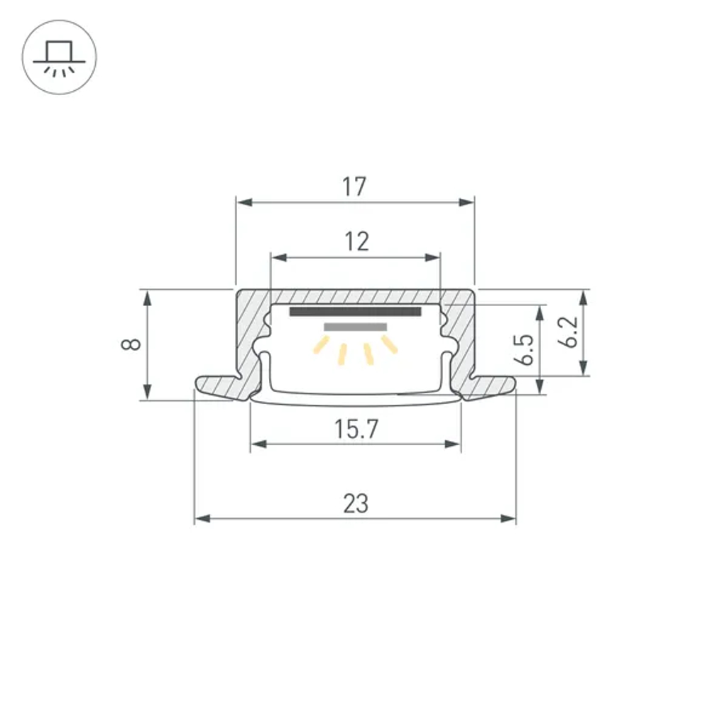 Профиль LINE-2308-F-2000 ANOD OLIVE GREY (Arlight, Алюминий) 038440