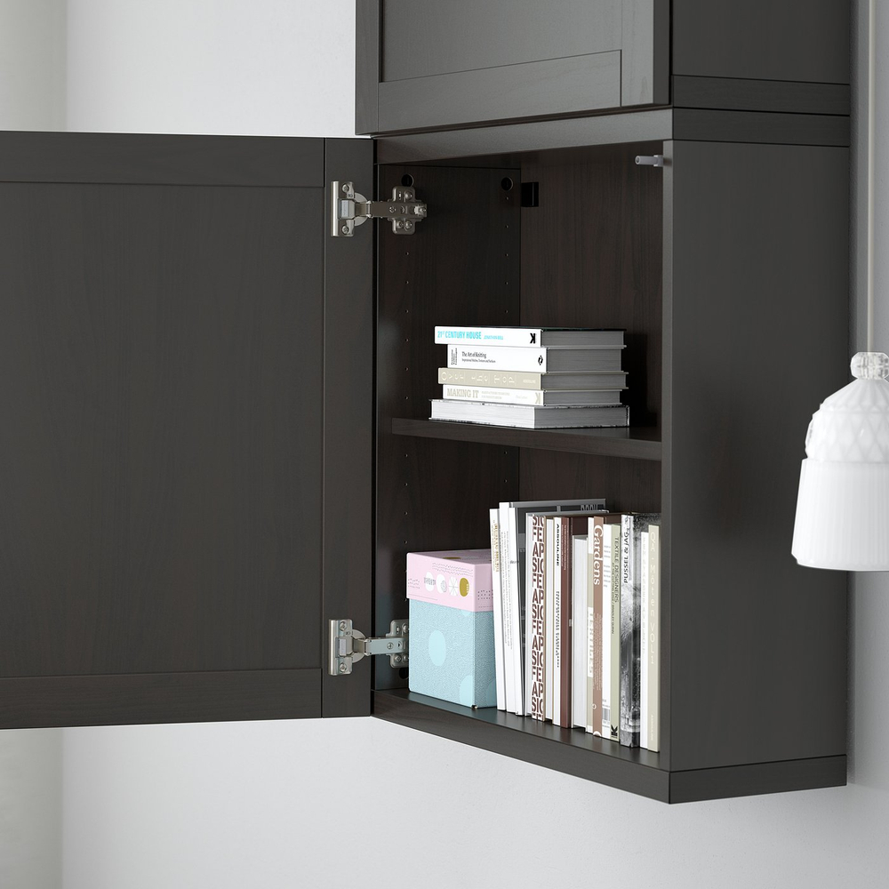 IKEA BESTÅ  (ИКЕА БЕСТО)  -  Полка - чёрно-коричневый 56x16 см