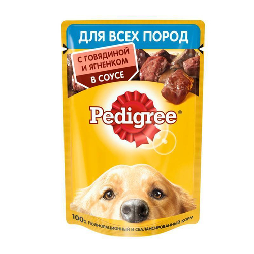 Влажный корм Pedigree для взрослых собак, с говядиной и ягненком в соусе, 85 г