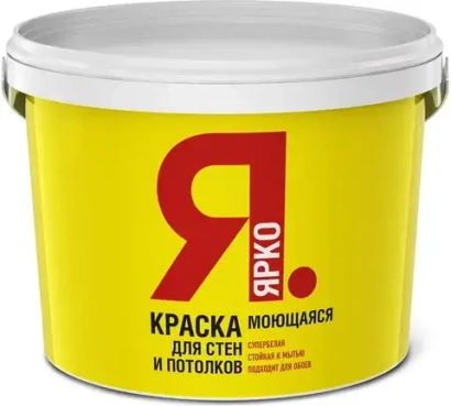 Краска ЯРКО белая 6кг матовая для стен и потолков СРОКИ