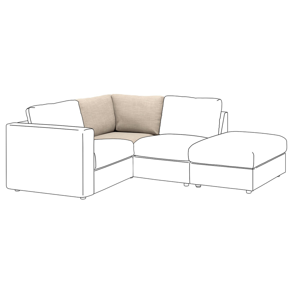 IKEA VIMLE  (ИКЕА ВИМЛЕ)  -  Чехол для угловой секции - Хилларед бежевый