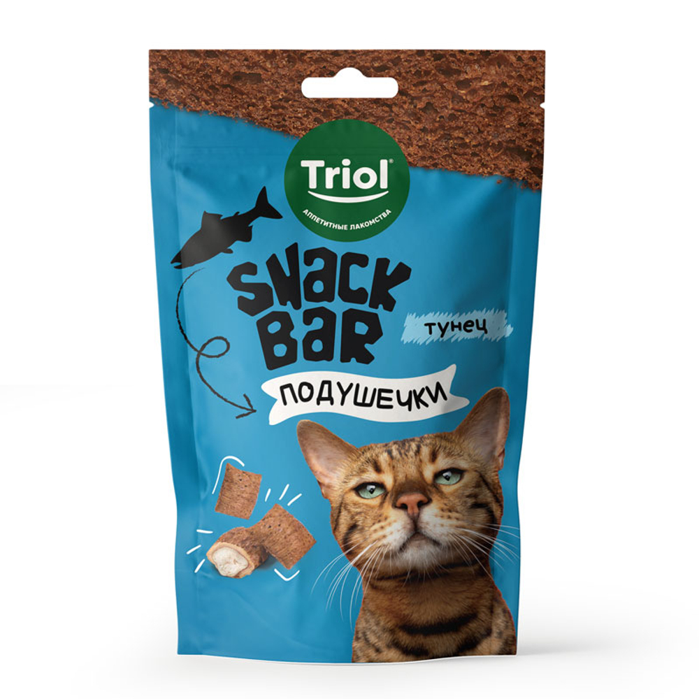 Лакомство Triol SNACK BAR Мини-подушечки с начинкой из тунца для кошек 30 г