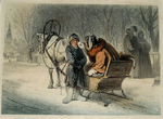 "Зима". Литография с рисунка К.А.Трутовского. 1860г. - антикварная литография