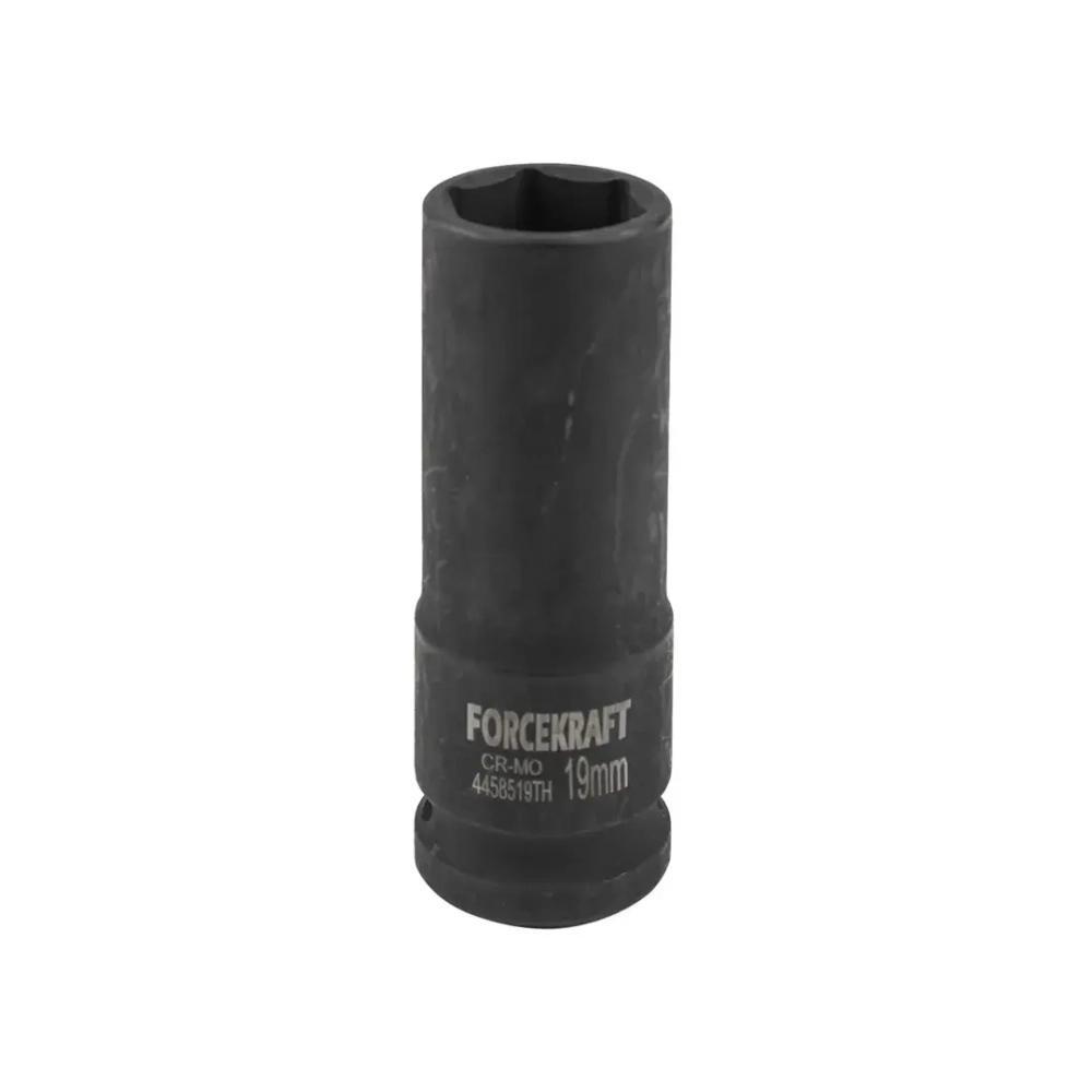 Головка ударная глубокая тонкостенная 19мм 6гр. 1/2''(85мм) FORCEKRAFT FK-4458519TH