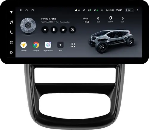 Магнитола для Renault Duster 1 2010-2015 - Teyes LUX ONE ROUND монитор 12.3" 2K QLED на Android 10, Быстрая, CarPlay, 4G SIM-слот