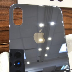 Крышка для iPhone X - задняя стеклянная панель "премиум качество" (чёрного цвета)