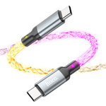 Usb Кабель-зарядка Type-C на Type-C Hoco U112 3A 60W 1м в тканевой оплетке серый
