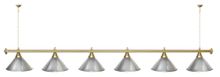 Лампа STARTBILLIARDS 6 пл. (плафоны хром,штанга золотая,фурнитура золото)