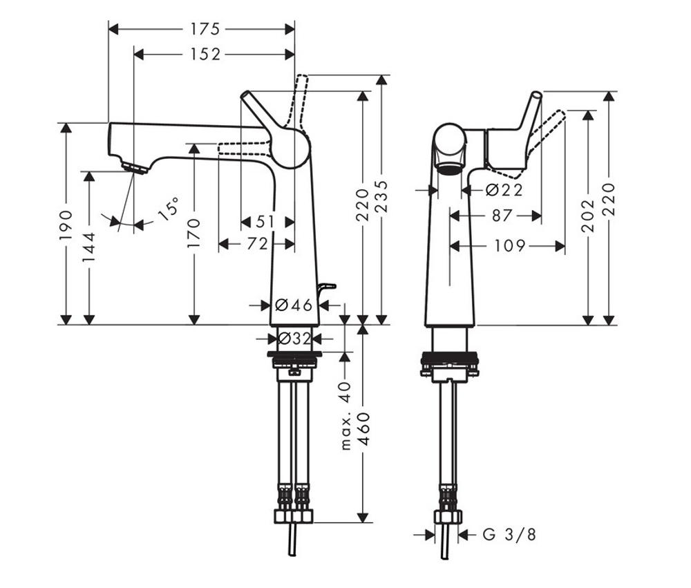 Смеситель для раковины Hansgrohe Talis S 72113000