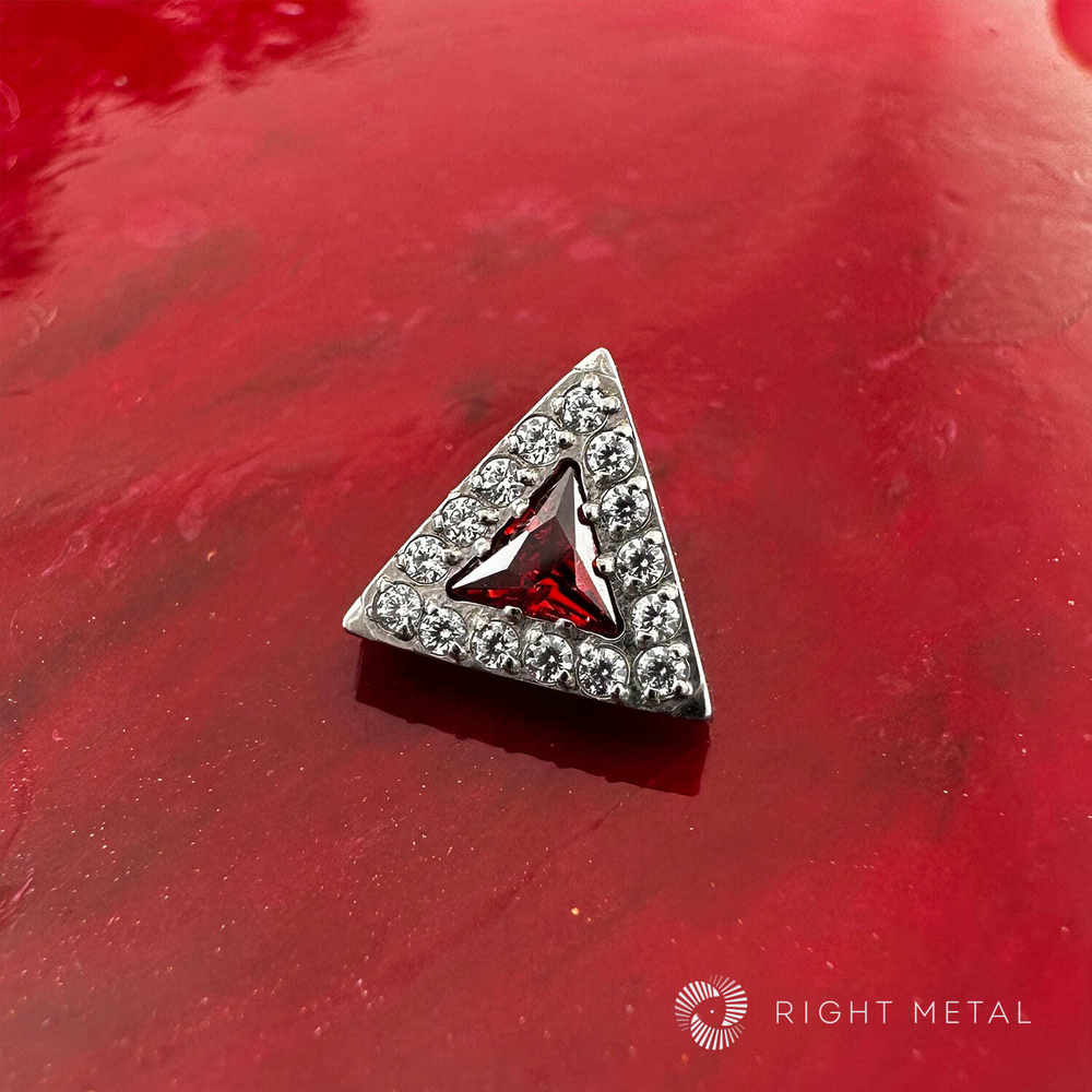 Shine Triangle Red & Crystal-