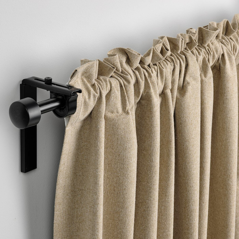 IKEA ROSENMANDEL  (ИКЕА РОСЕНМАНДЕЛ)  -  Шторы, 1 пара, на ленте/желто-бежевые, 135x300 см