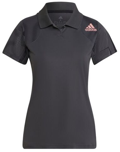 Женское поло Adidas W Club Graphic Polo - grey six/acid red