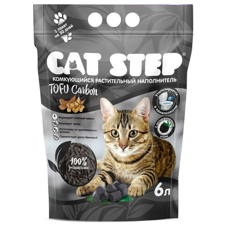 CAT STEP TOFU CARBON Наполнитель растительный комкующийся 6 л