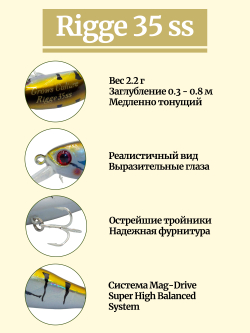 Воблер Минноу Rigge 35SS 35 мм 2.2 г цвет #07