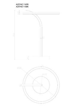Настольная лампа 16W 4000K A2974LT-16BK черный Enigma Arte Lamp