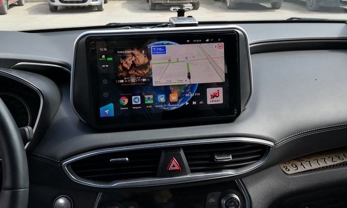 Магнитола для Hyundai Santa Fe 2018-2020 - Parafar PF210LUX2U2K на Android 13, Быстрая, QLED+2K, CarPlay, 4G SIM-слот