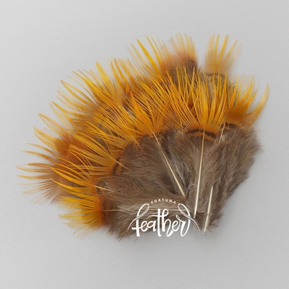 Перо фазана покровное натуральное Yellow Tips (20 шт)