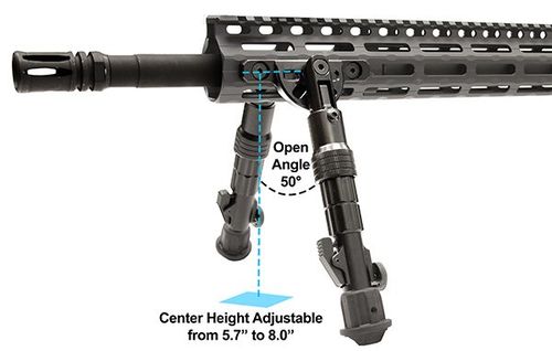 Сошки Leapers M-LOK RECON FLEX для установки на оружие в посадочные места M-LOK TL-BPDM01 (регулируемые) высота от 14 до 20 см