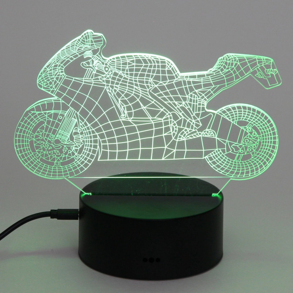 Светильник ночник «3D-Мотоцикл» на пластиковой подставке, с включателем USB