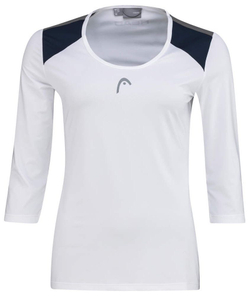 Женская теннисная футболка (dł. Рукава) Head Club 22 Tech 3/4 Shirt W - white/dark blue