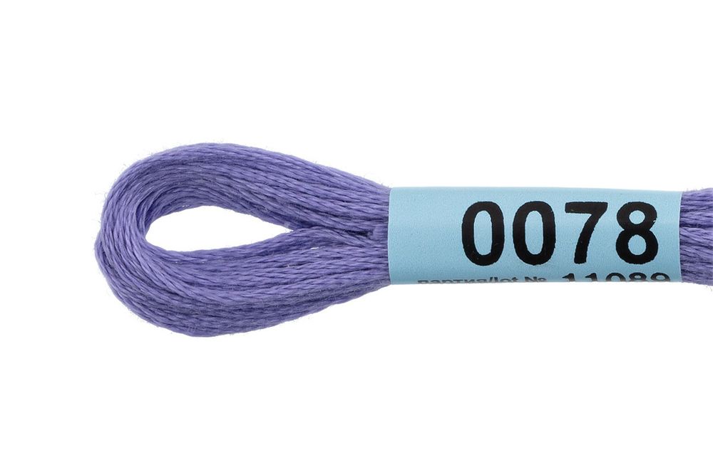 Мулине Gamma 100% хлопок, цв.0078 св.фиолетовый, 24 мотка по 8 метров