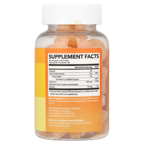 Havasu Nutrition, Жевательные таблетки с витамином C, Daily Immune +, апельсин, 60 жевательных таблеток
