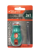 Отвертка-перевертыш 2 в 1 "мини", магнитный наконечник, CrV Sturm! — фото 3