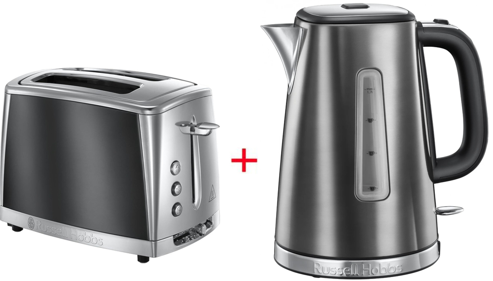 Тостер Russell Hobbs 23221-56 черный + Электрический чайник 23211-70