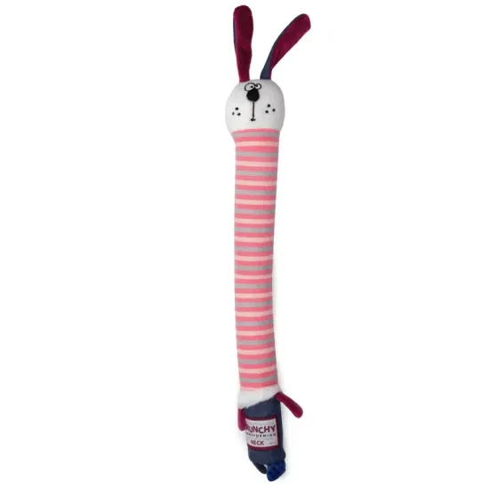 GigWi CRUNCHY NECK Игрушка для собак Заяц с хрустящей шеей и пищалкой 28см